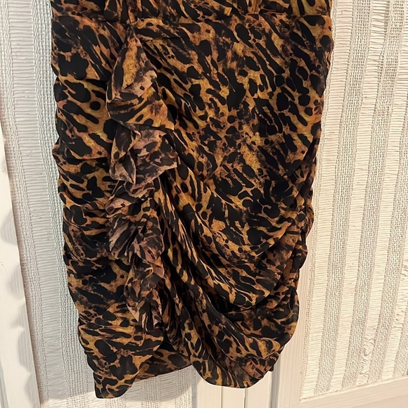 All Saints Hali Ambient Dress cheetah print size 2 - Picture 4 of 9